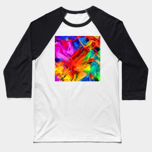 Bright Colorful Abstract Design Baseball T-Shirt